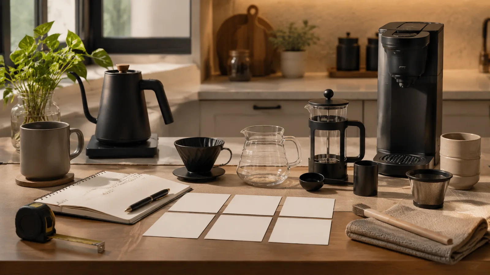 Fit-first coffee setup method visual