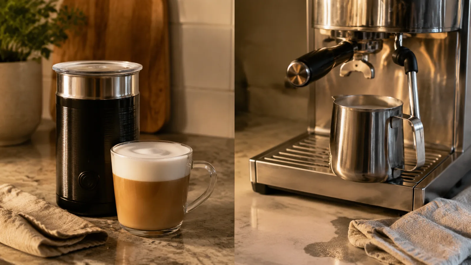 Milk Frother vs Steam Wand visual