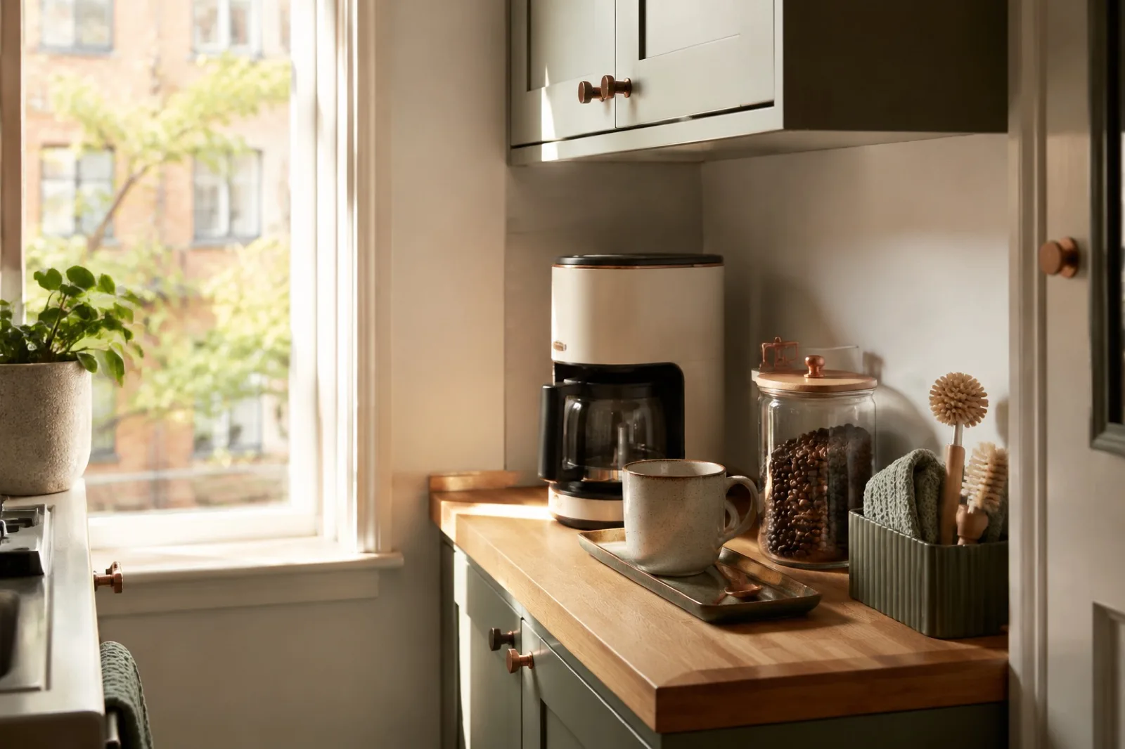 Small Kitchen Coffee Setup visual